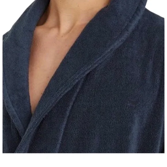 Tommy Hilfiger Unisex Sleepwear Heavy Terry One Size Robe Dark Blue 100% Cotton - Picture 3 of 16